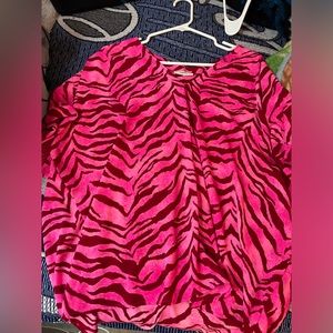 bright pink zebra print blouse